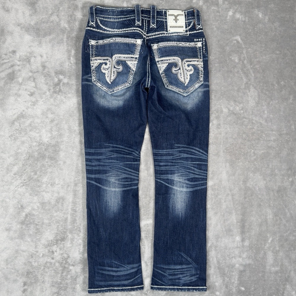 Rock Revival Jeans Mens 30 (Fits 31x29) Robin Straight Dark - Picture 9 of 16